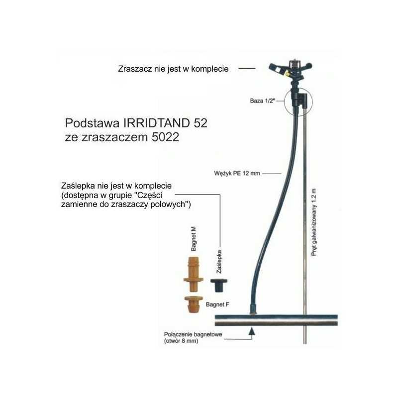 Galwanizowany pręt 1,2m do podstawy Irristand 52 NaanDanJain