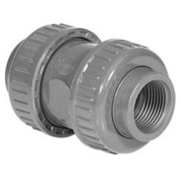 ZAWÓR ZWROTNY PVC GW 3/8" DWUŚRUBUNKOWY ZE SPRĘŻYNĄ PN16